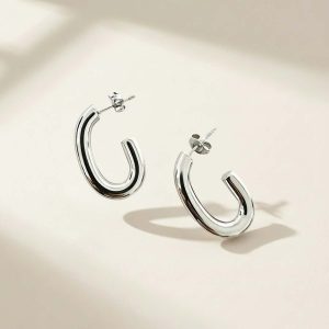 Oval Hoops Earrings